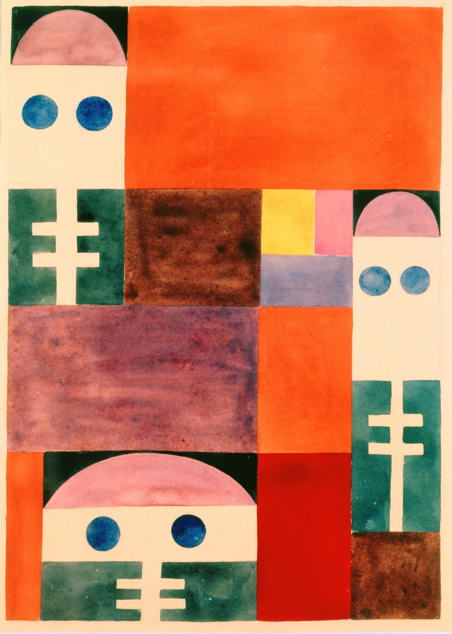 {{ product_title }} Fine Art Print | {{ product_vendor }} Jakero77 Sophie Taeuber-Arp - Motifs Abstraits, Masques (1917) - 17" x 22" Fine Art Print Art Print  Jakero77