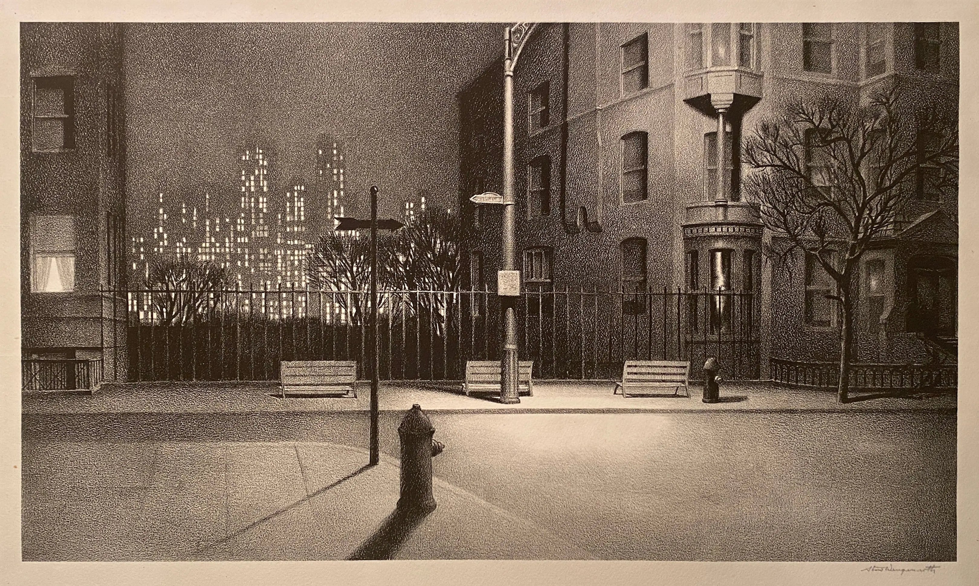 {{ product_title }} Fine Art Print | {{ product_vendor }} Jakero77 Stow Wengenroth - New York Nocturne Signed - 17" x 22" Fine Art Print Art Print  Jakero77