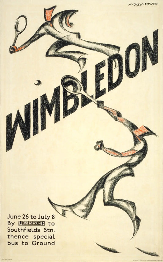 {{ product_title }} Fine Art Print | {{ product_vendor }} Jakero77 Sybil Andrews & Cyril Powers - Vintage Wimbledon Poster (1933) - 17" x 22" Print Art Print  Jakero77