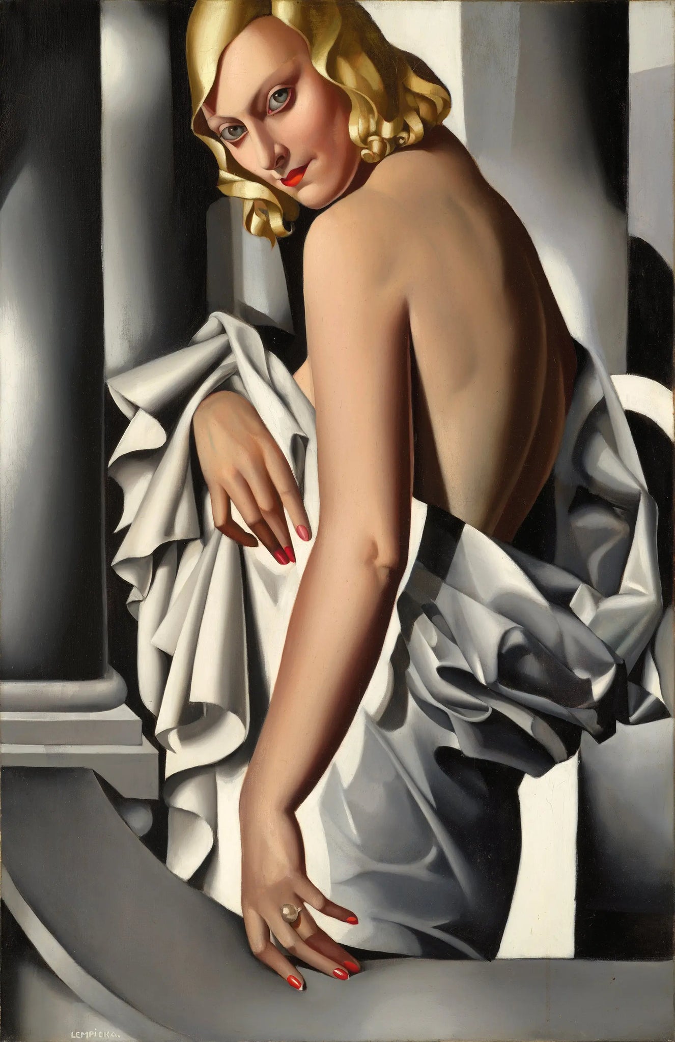 {{ product_title }} Fine Art Print | {{ product_vendor }} Jakero77 Tamara de Lempicka - Portrait de Marjorie Ferry (1932) Signed - 17" x 22" Art Print Art Print  Jakero77
