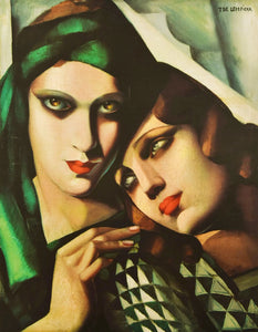 {{ product_title }} Fine Art Print | {{ product_vendor }} Jakero77 Tamara de Lempicka - The Green Turban, Two Women (1930) Signed - 17" x 22" Print Art Print  Jakero77