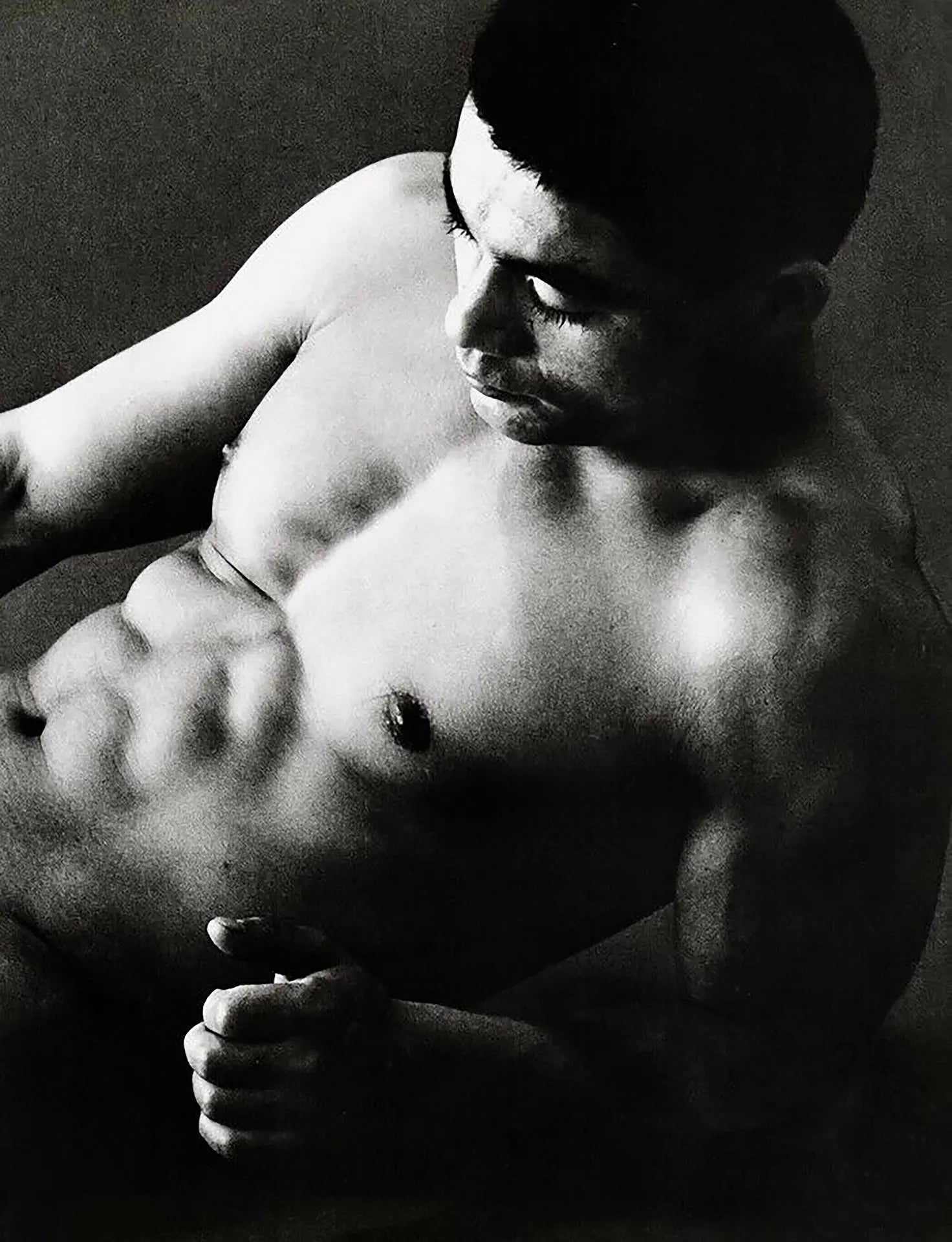 {{ product_title }} Fine Art Print | {{ product_vendor }} Jakero77 Tamotsu Yato - Vintage Japanese Nude Male Physique Abs (1960) -17" x 22" Art Print Art Print  Jakero77