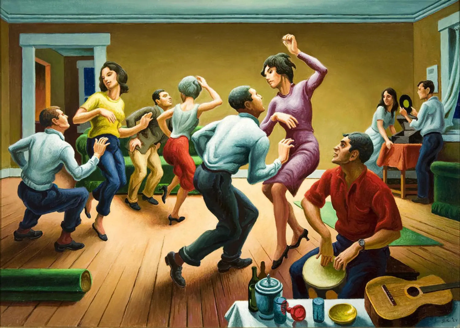 {{ product_title }} Fine Art Print | {{ product_vendor }} Jakero77 Thomas Hart Benton - The Twist Dance (1964) Signed - 17" x 22" Fine Art Print Art Print  Jakero77