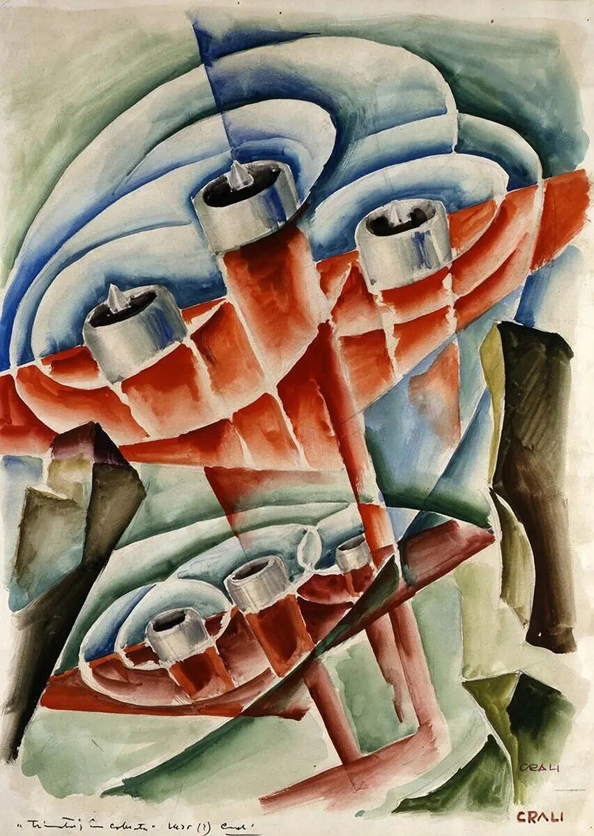 {{ product_title }} Fine Art Print | {{ product_vendor }} Jakero77 Tulio Crali - Untitled Airplane (1920s) Art Deco - 17" x 22" Fine Art Print Art Print  Jakero77