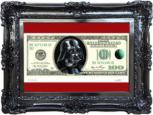 Darth Vader $100 Dollar Bill Star Wars by JAKERO - 17" x 22" Litho Print (unframed)