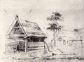 {{ product_title }} Fine Art Print | {{ product_vendor }} Jakero77 Vincent van Gogh - Barn & Farmhouse (1864) Pencil - 17" x 22" Fine Art Print Art Print  Jakero77