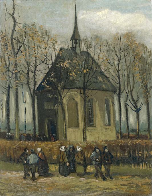{{ product_title }} Fine Art Print | {{ product_vendor }} Jakero77 Vincent van Gogh - Congregation Leaving Church Nuenen 1884 - 17" x 22" Art Print Art Print  Jakero77
