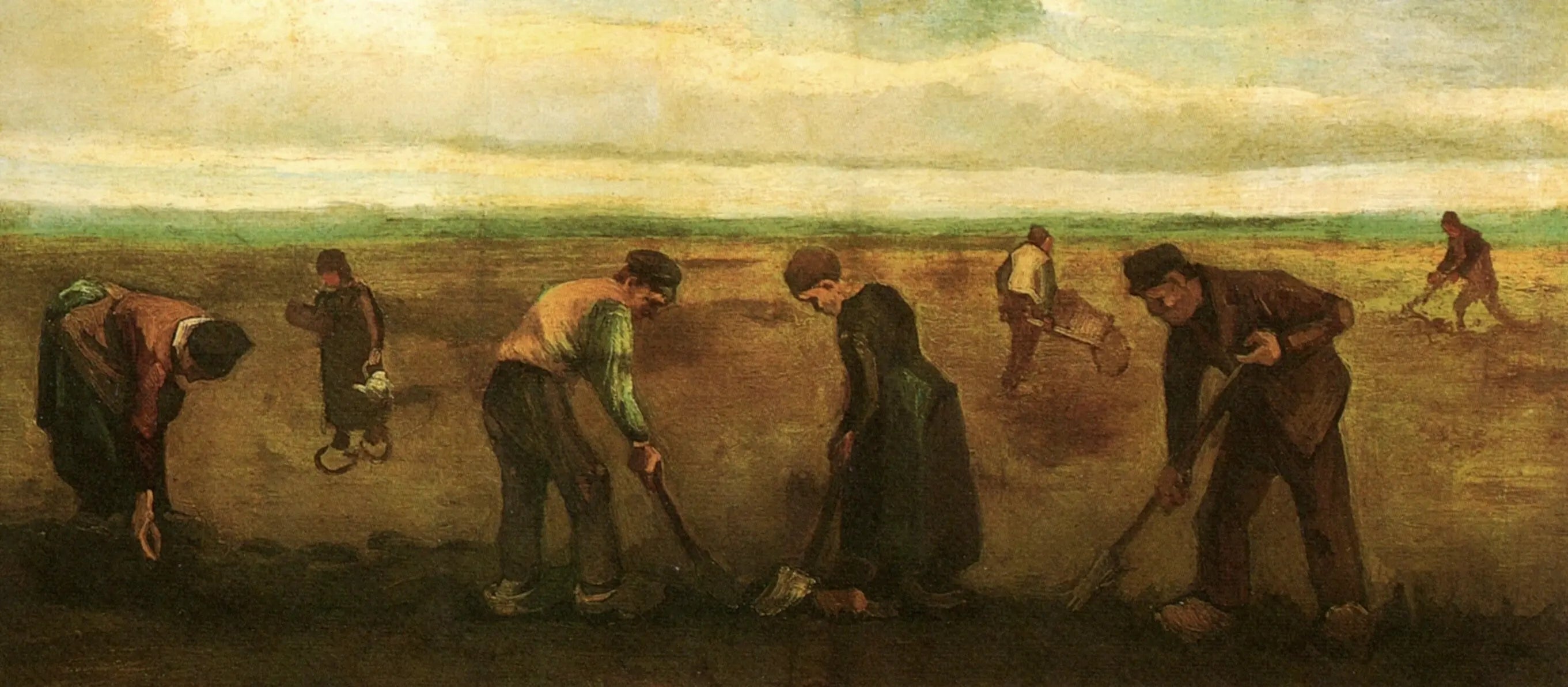 {{ product_title }} Fine Art Print | {{ product_vendor }} Jakero77 Vincent van Gogh - Farmers Planting Potatoes (1884) - 17" x 22" Fine Art Print Art Print  Jakero77