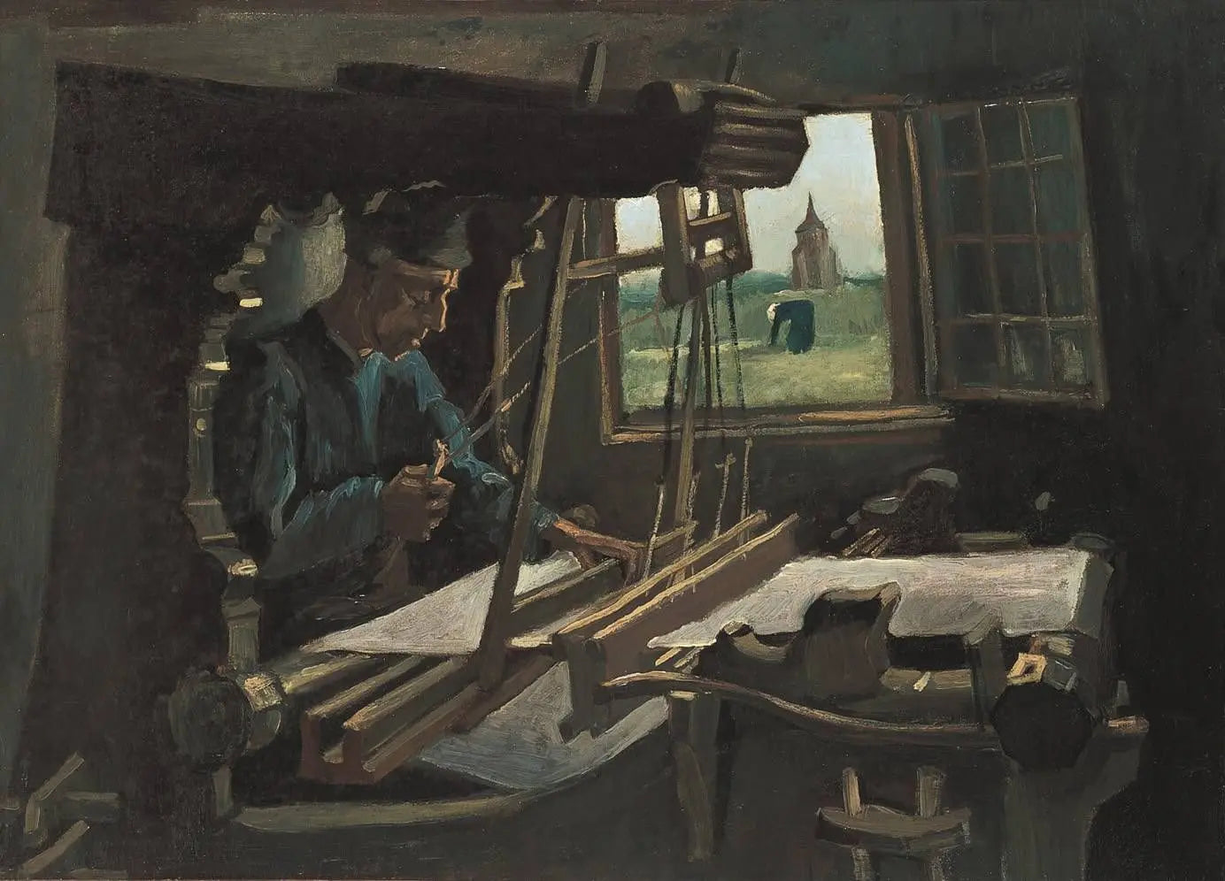 {{ product_title }} Fine Art Print | {{ product_vendor }} Jakero77 Vincent van Gogh - Weaver Near an Open Window (1884) - 17" x 22" Fine Art Print Art Print  Jakero77