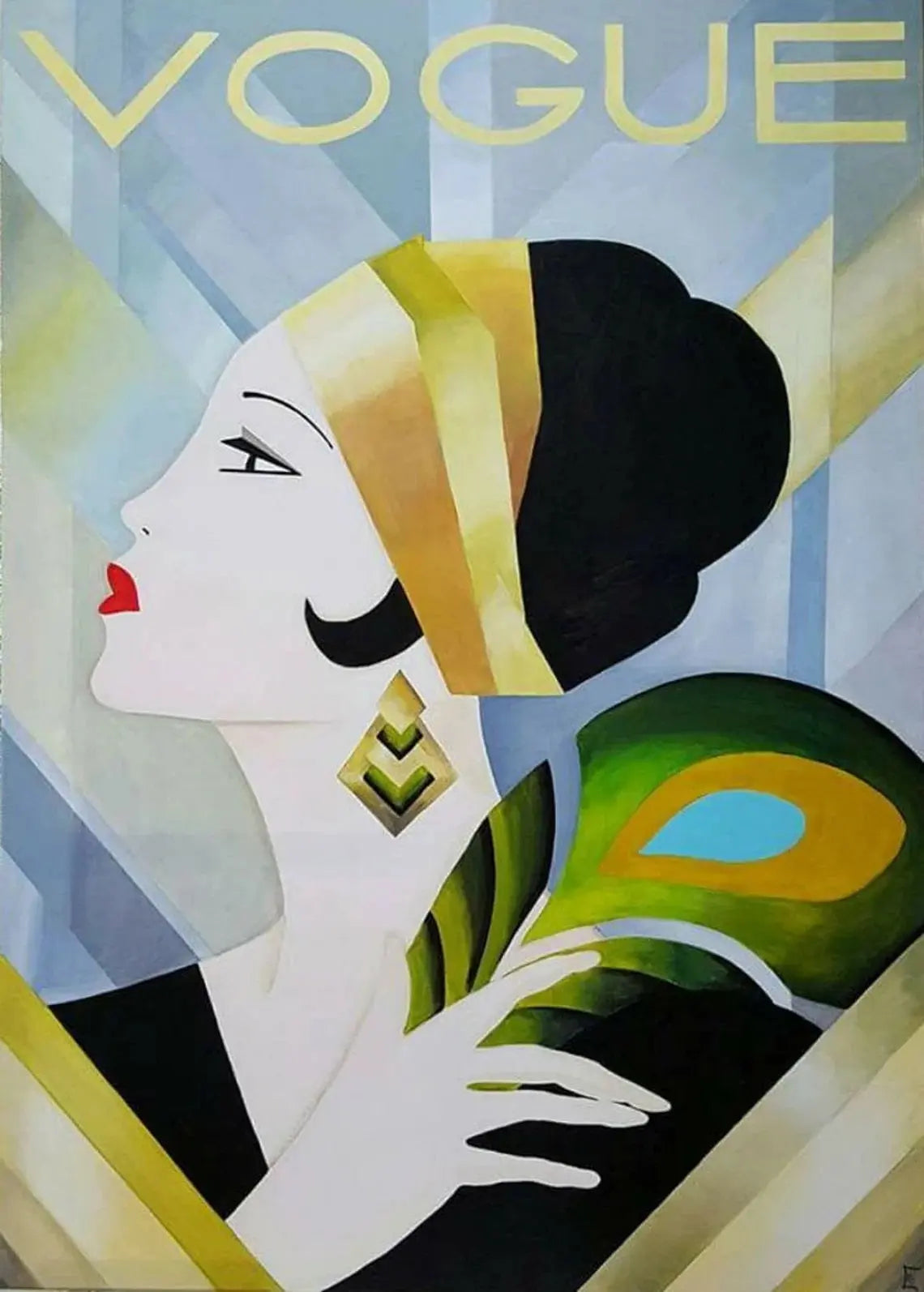 {{ product_title }} Fine Art Print | {{ product_vendor }} Jakero77 Vintage Vogue Cover Art Deco 1920s Fashion - 17" x 22" Fine Art Print Art Print  Jakero77