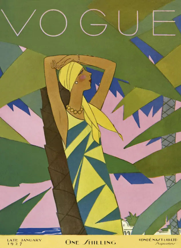{{ product_title }} Fine Art Print | {{ product_vendor }} Jakero77 Vintage Vogue Cover Southern Fashions (1927) Advertising - 17" x 22" Art Print Art Print  Jakero77