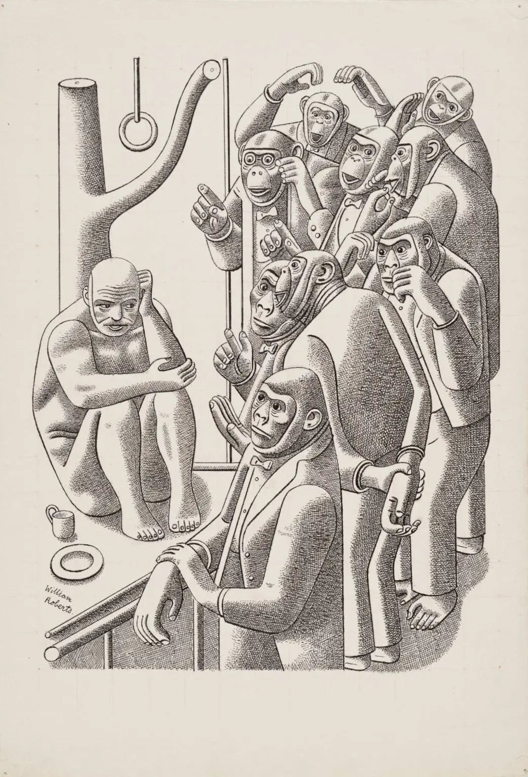 {{ product_title }} Fine Art Print | {{ product_vendor }} Jakero77 William Roberts - Illustration for "Fantasy For Flute" (1942) Signed - 17"x22" Print Art Print  Jakero77