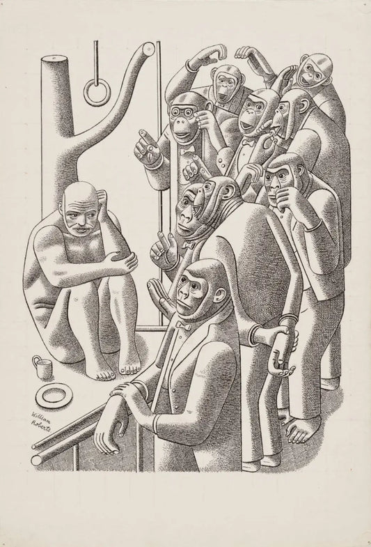 {{ product_title }} Fine Art Print | {{ product_vendor }} Jakero77 William Roberts - Illustration for "Fantasy For Flute" (1942) Signed - 17"x22" Print Art Print  Jakero77