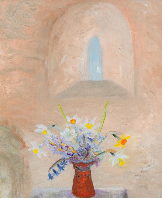 {{ product_title }} Fine Art Print | {{ product_vendor }} Jakero77 Winifred Nicholson - Daffodils and Hyacinths in a Norman Window - 17"x22" Print Art Print  Jakero77