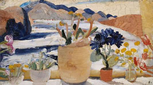 {{ product_title }} Fine Art Print | {{ product_vendor }} Jakero77 Winifred Nicholson - Window Sill in Lugano (1923) - 17" x 22" Fine Art Print Art Print  Jakero77