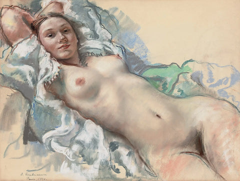 {{ product_title }} Fine Art Print | {{ product_vendor }} Jakero77 Zinaida Serebriakova - Reclining Nude Female (1930) - 17" x 22" Fine Art Print Art Print  Jakero77
